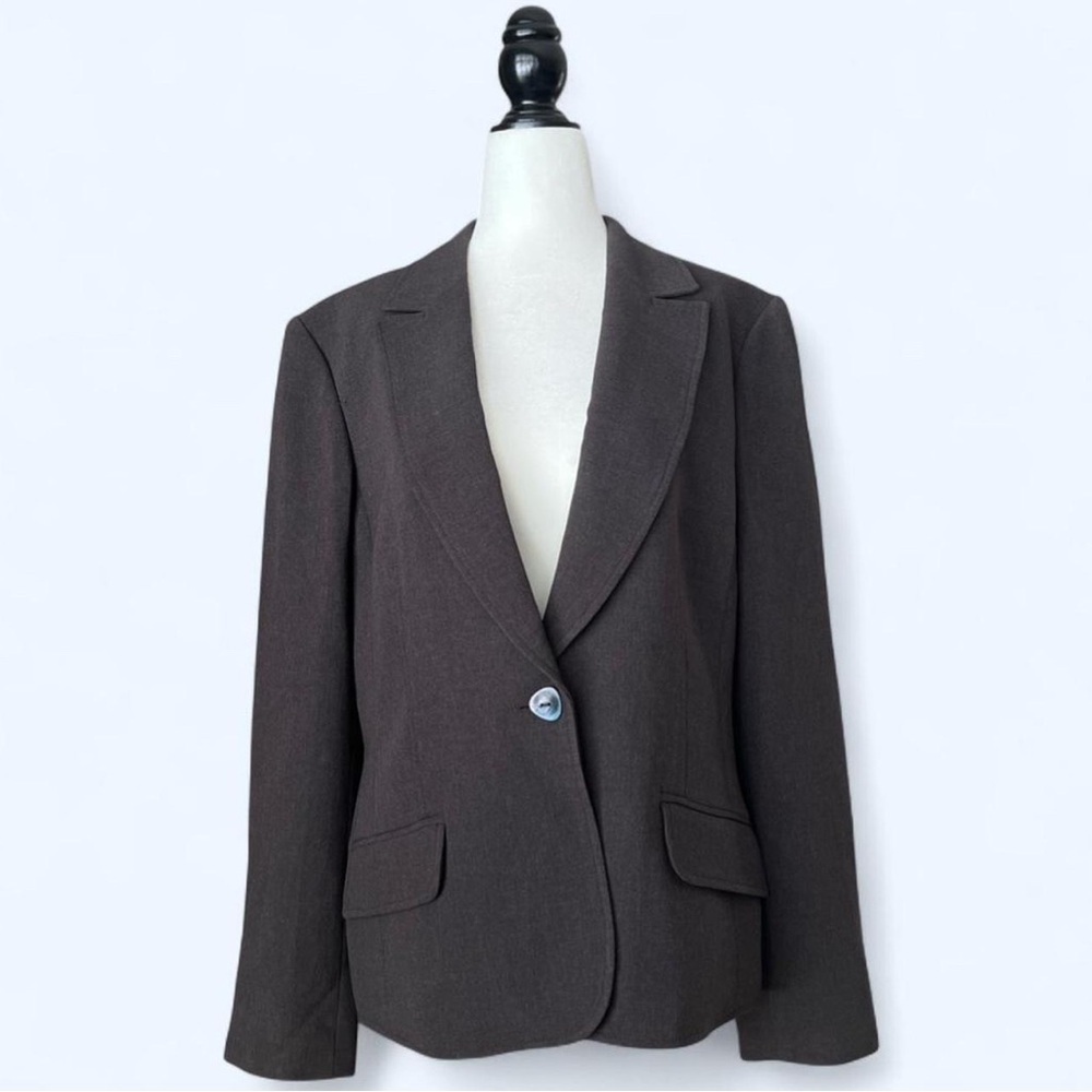 Vintage Jones New York Women’s Grey Suit Workwear Capsule Wardrobe Blazer 12